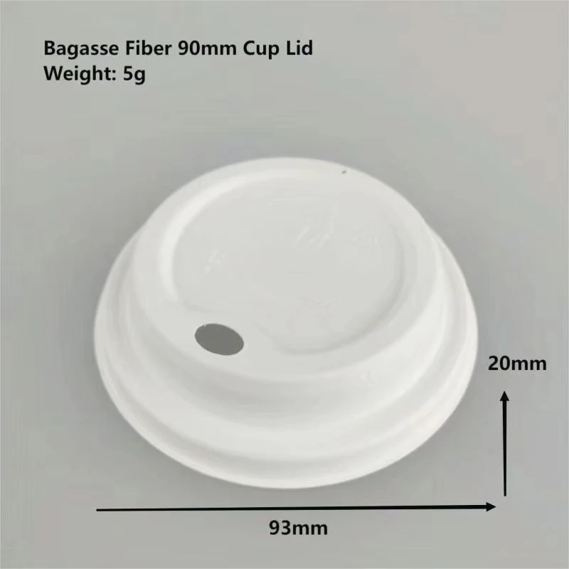 Hot Selling Disposable Compostable Bagasse Paper Pulp Lid Eco Friendly Takeaway Sugarane Molded Fiber Dome Cover Cup Lid