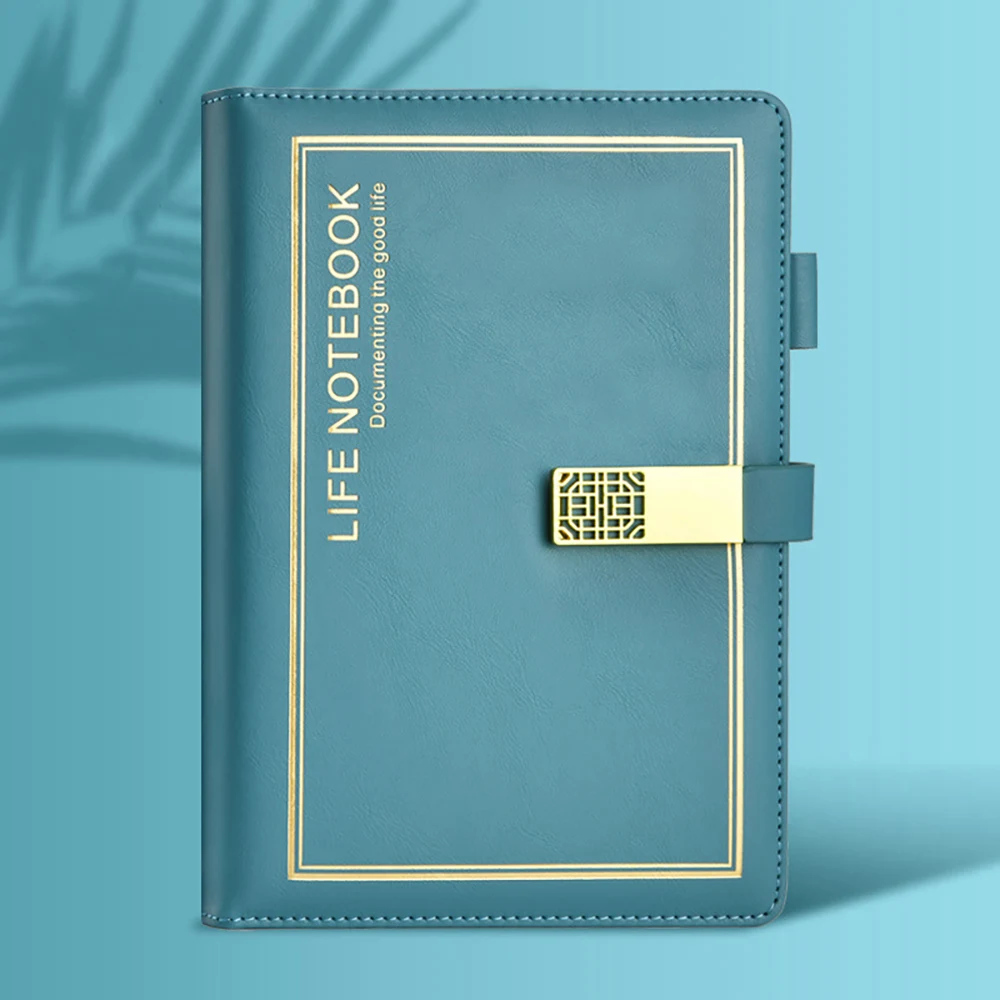 Personalized A5 Softcover Pu Leather With Metal Button lift journal leather notebook gift with pen 2026 notebook