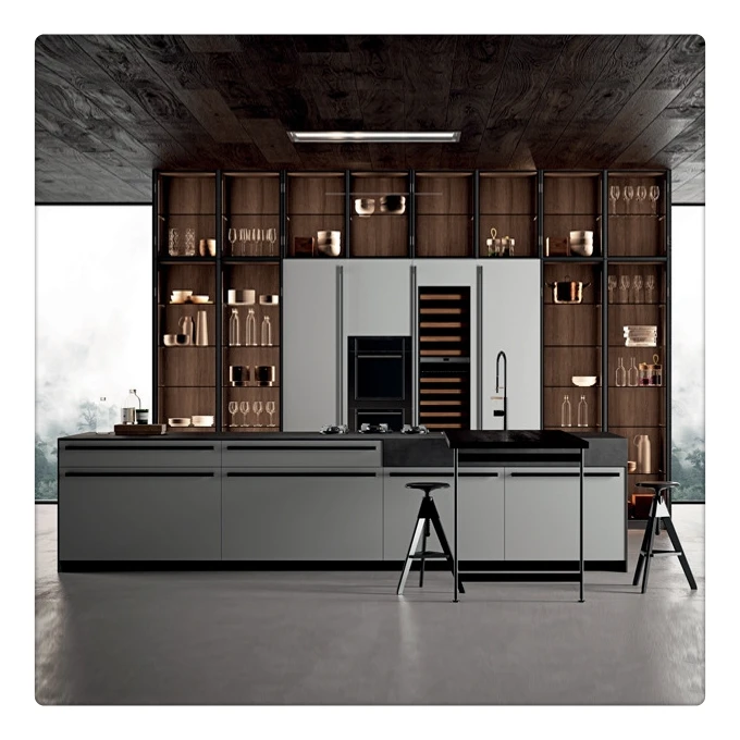 2022 Luxury Modern Modular Furniture Door Custom Ss Aluminum Outdoor Kitchen 304 Stainless Steel Kitchen Cabinet Made In China