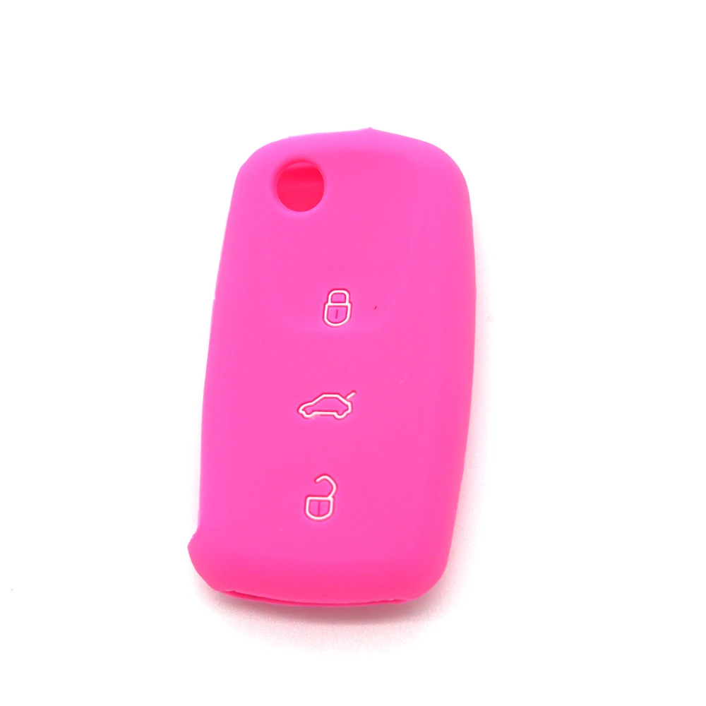 Protection Case Car Key Accessories Silicone 3 Buttons Car Key Cover With Logo
