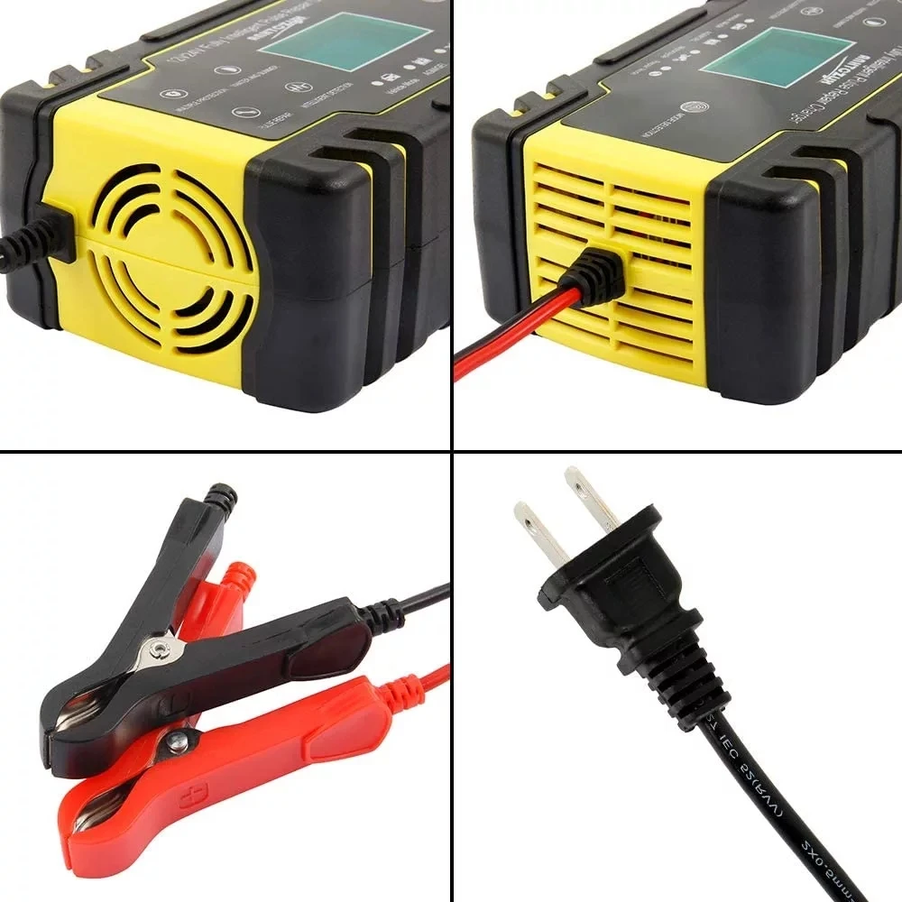 High quality Intelligent Pulse Repair Battery Charger 12V/24V 10A 15A Truck Motorcycle Charger for GEL battery