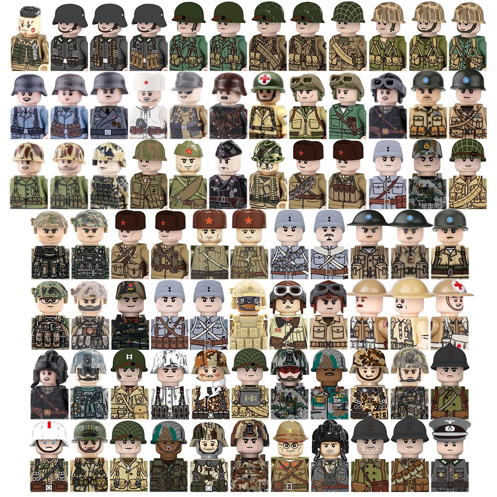 WM Blocks Cheap mini soldier ww2 military figs building blocks Russian German Indian U.S. Army medic juguetes Toys for kids