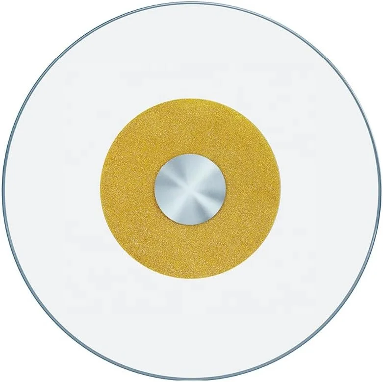 Glass Lazy Susan Turntable for Dining Table, Round Tabletop Rotating Tray Tempered Glass Serving Plate Dia. 80cm Golden