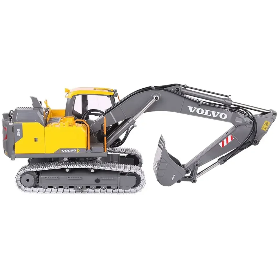 2.4G 1:14 Larger Metal Construction Digger RC Metal Engineering Excavator Vehicle Toys Electric cylinder version