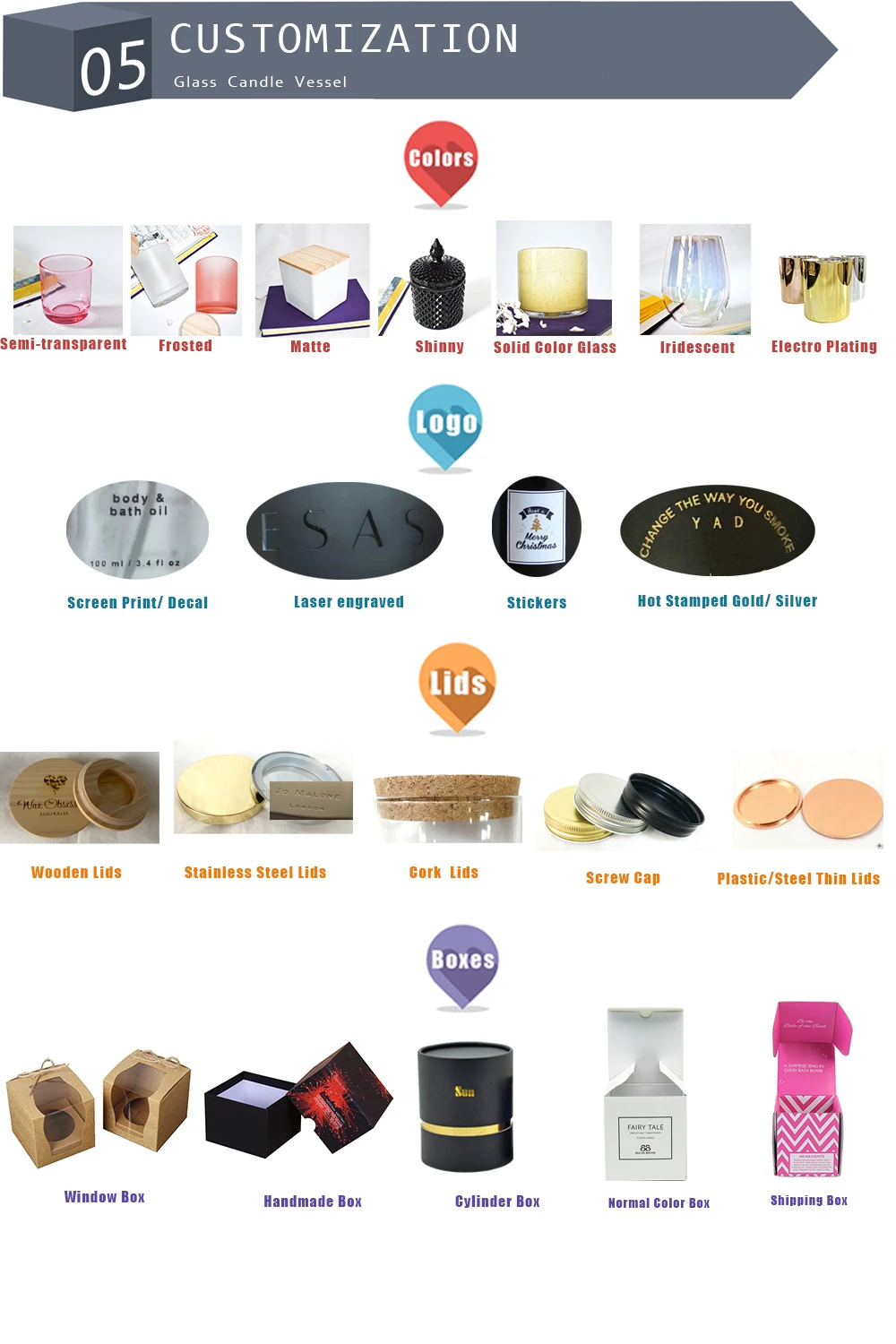 glass candle jars modern thick tall luxury chic soya geo candle vessels containers wholesale with tube box