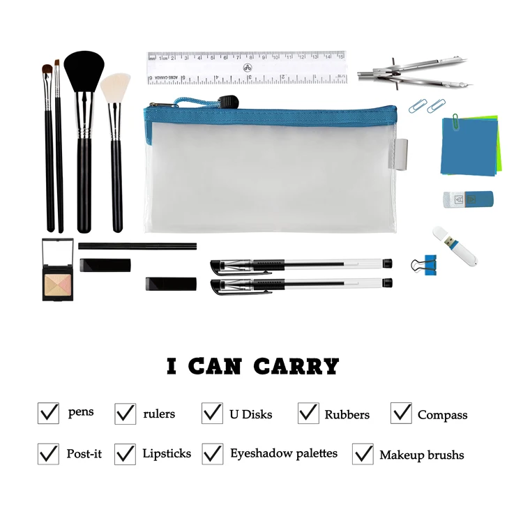 Factory low price pvc plastic stationary products personalized transparent pencil bag custom pencil case