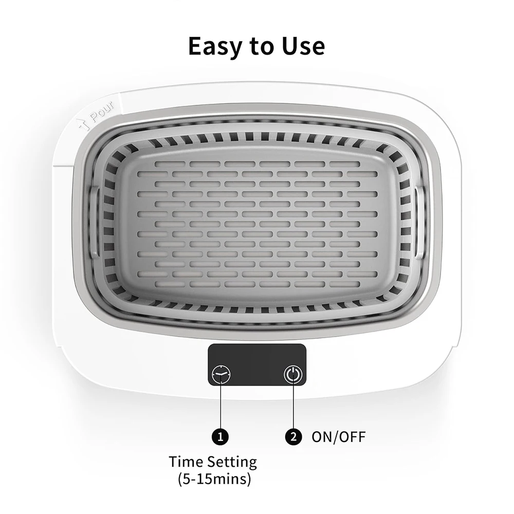 2.5L High Frequency Ultrasonic Cleaner Multi-Function Household Tool for Makeup Jewelry Fruit Glasses Cleaning