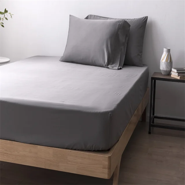 2024 Luxury Home Textile Bed Linen Set Woven Bamboo Lyocell Stain Resistant Fitted Sheet Duvet Cover Set