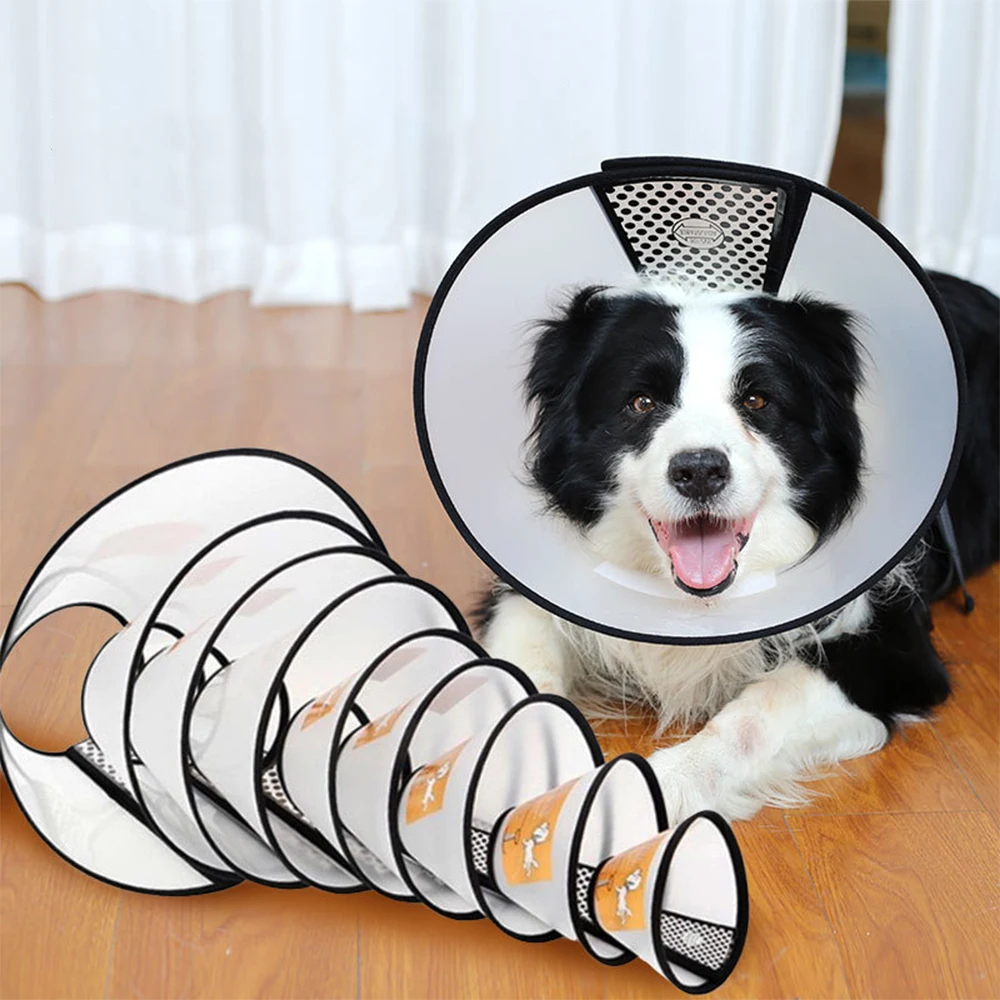 Large Medium Dog Cone Prevent Licking and Scratching After Surgery Soft Dog Collar Adjustable Pet Recovery Collar