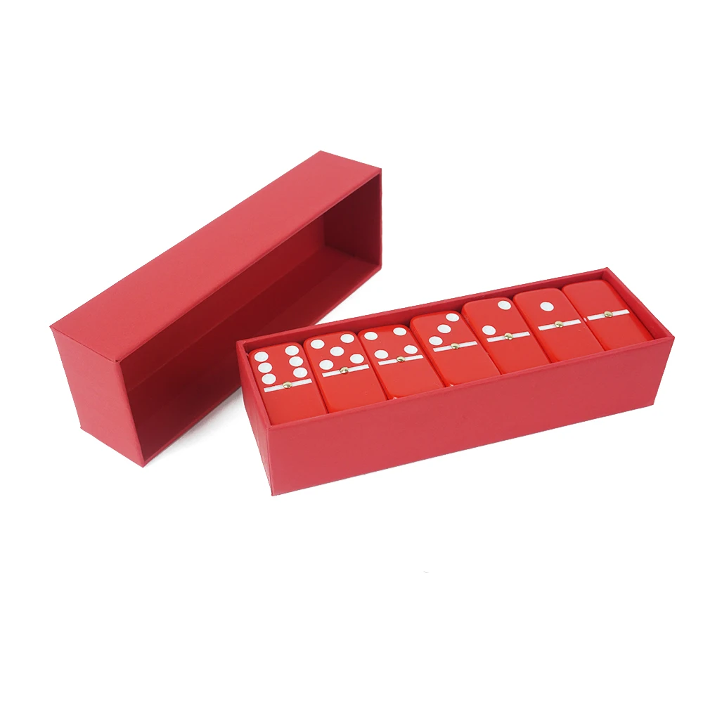 Заводская двойного 6 шесть домино 28 шт 8 мм толщина Красной с rouge бумажная картонная коробка для казино смешная
