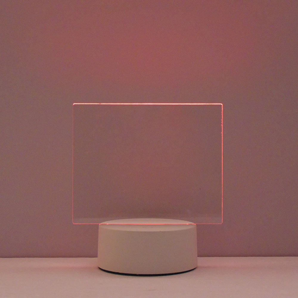 Amazom Hot Sale Free sample DIY Effect Acrylic 3d Decoration Led Illusion Lamp with pen Creative Message Board Night Light