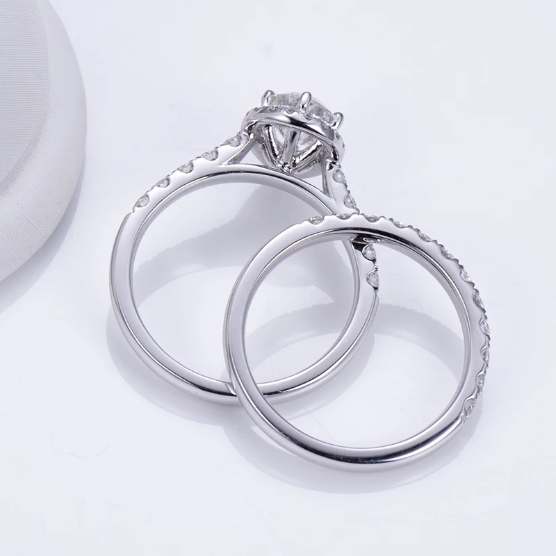 Messi Jewelry MSR-1284 customized jewelry platinum  ring moissanite diamond engagement wedding ring for women/girl