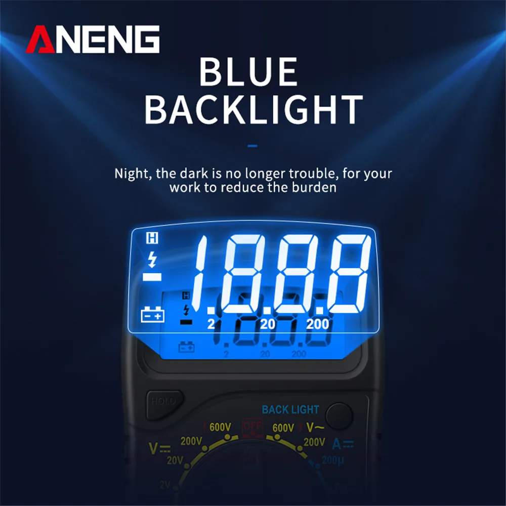  ANENG AN830L портативный цифровой мультиметр ЖК дисплей подсветка переменного тока/постоянного тока Амперметр Вольтметр напряжения метр тестер Multimetro