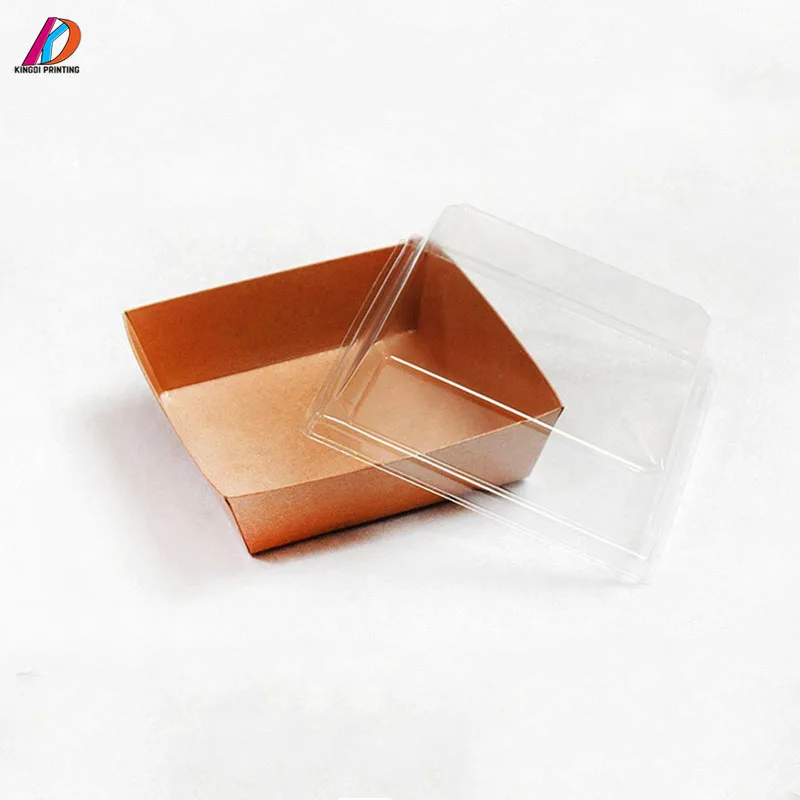Custom Hot Sale Brown Kraft Paper Sala Packaging  Box With Transparent Lid