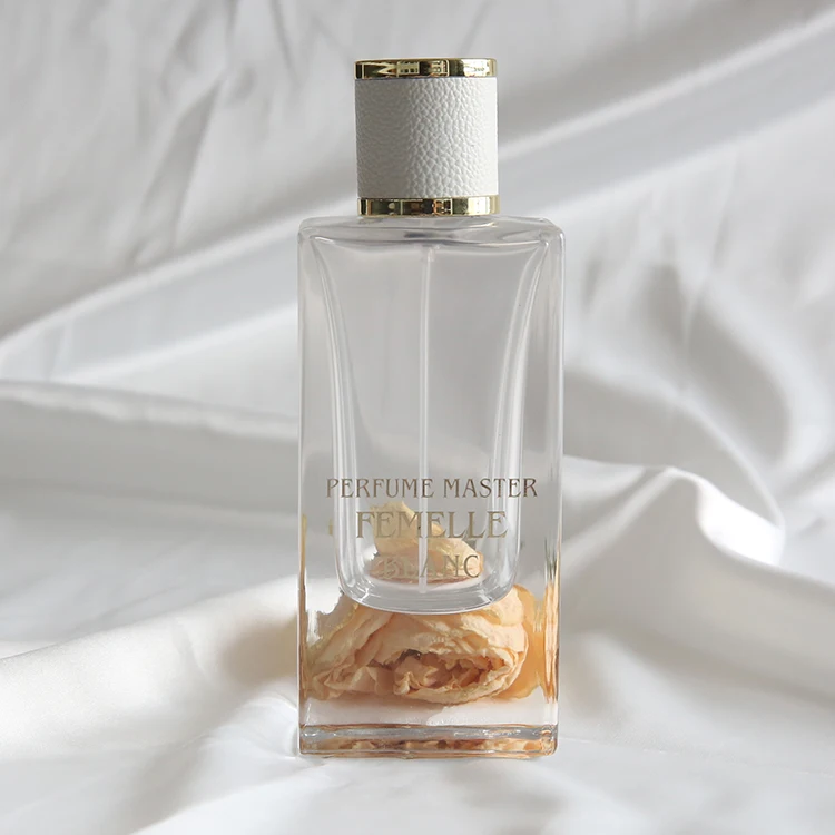 Square Red Vintage Empty Perfume Bottle, Rectangle Glass Atomizer Luxury Perfume Bottle With Leather Cap*