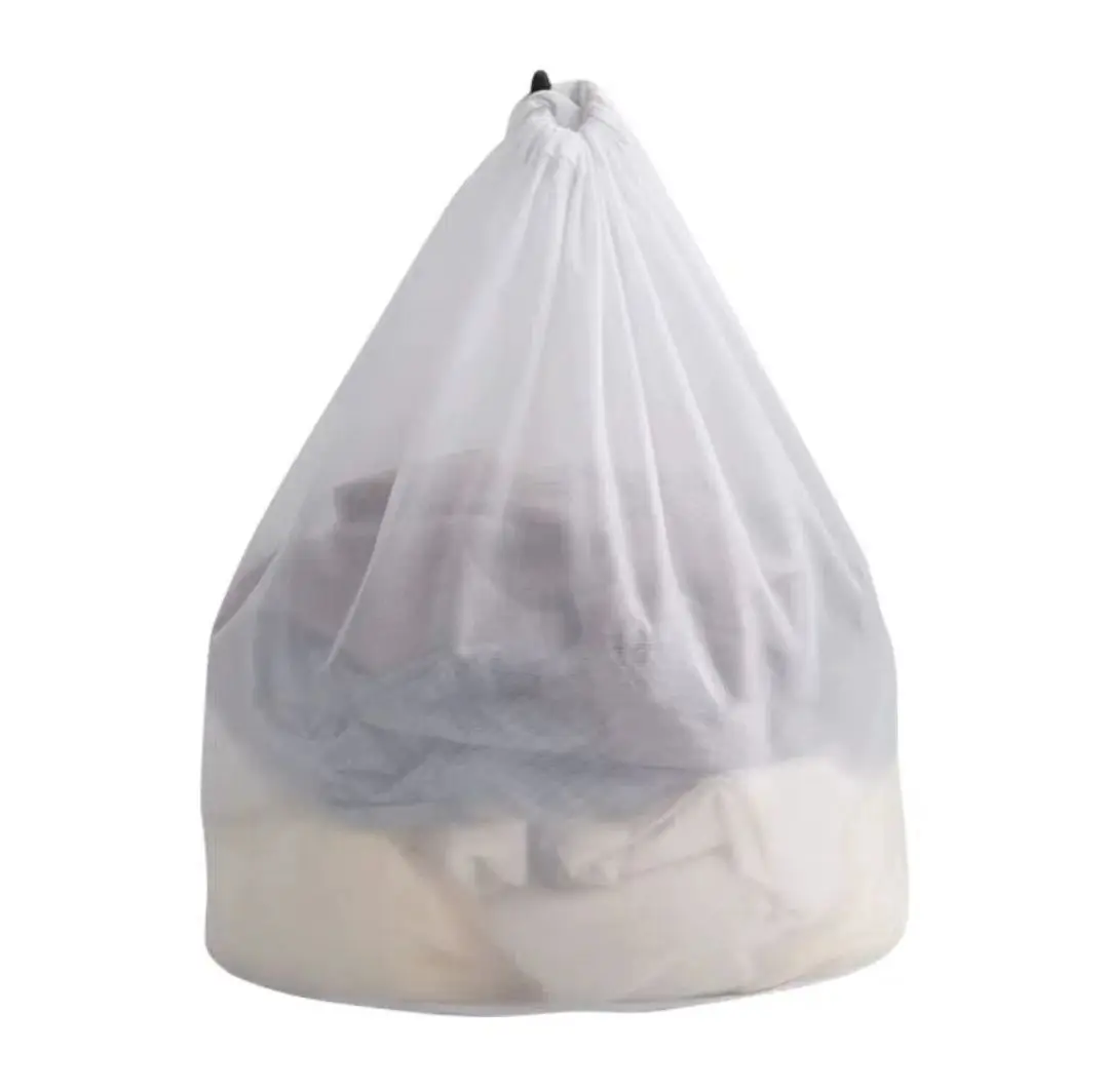 Home Washable Laundry Bag Cleaning Mesh Drawstring Washing Bag Heavy Duty Laundry Storage Bag