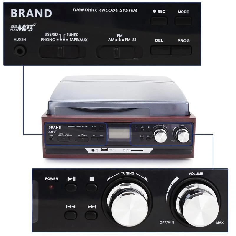 Audio Turntable Player Muiltifuctional vinyl record player, vinyl record dj, turntable technics wholesale