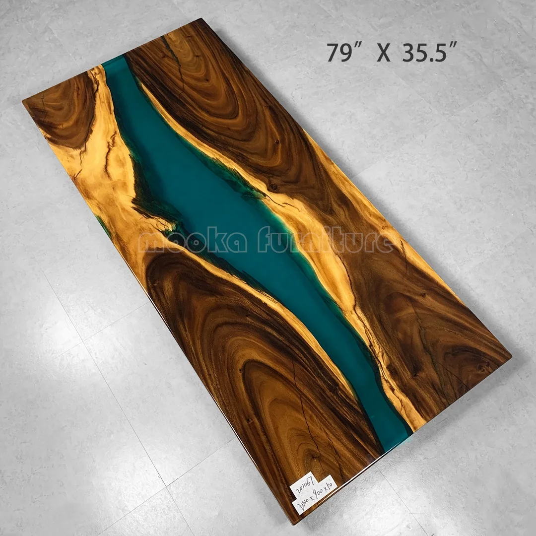 Factory direct supply the lowest price for live edge wood slab river dining table unique epoxy resin table