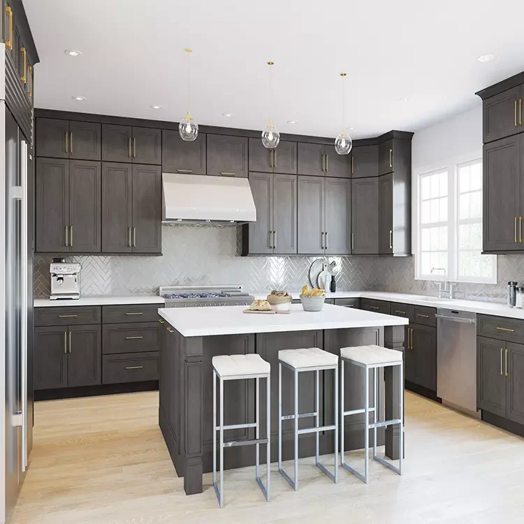 American RTA Modern Complete Smart Kitchen Cabinets Set High Gloss Lacquer Shaker Kitchen Cabinet Designs