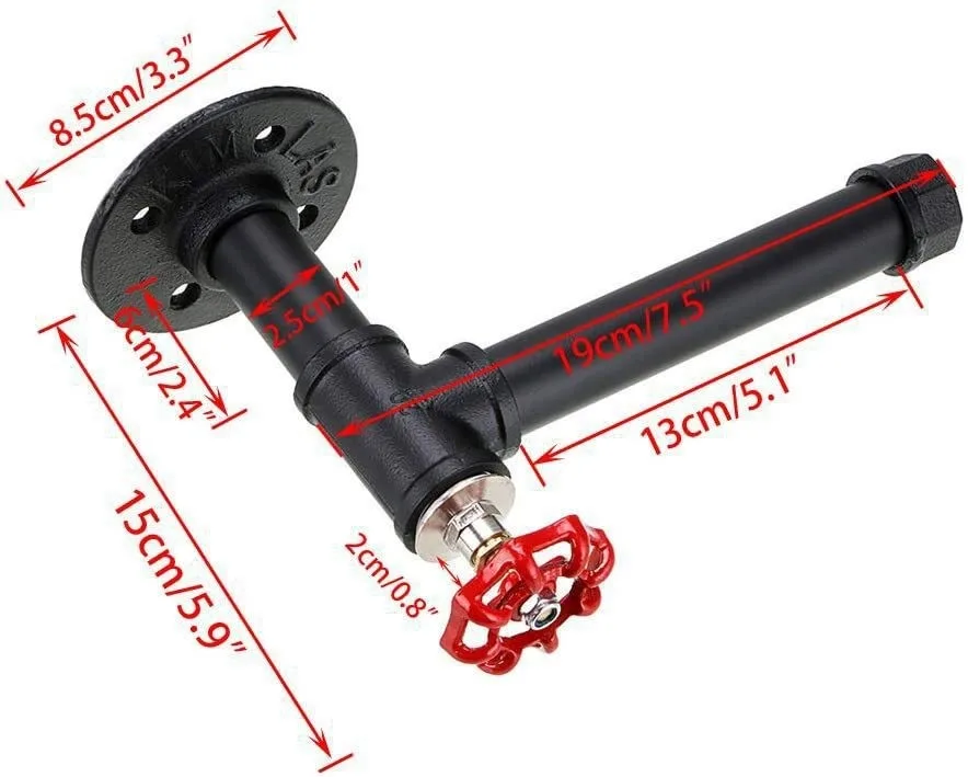 Toilet Roll Holder Wall Mounted Industrial Style Modern Bathroom Metal Iron Paper Container Storage Tissue Dispenser Novelty