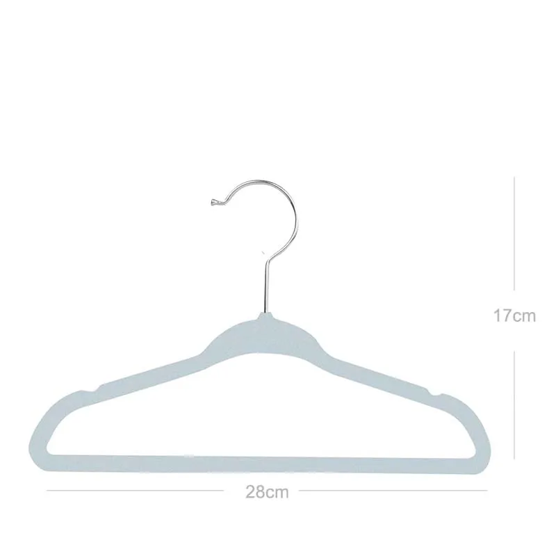 Non-slip baby ultra-thin blue velvet clothes hanger for coats suits with saving 360 rotary hook