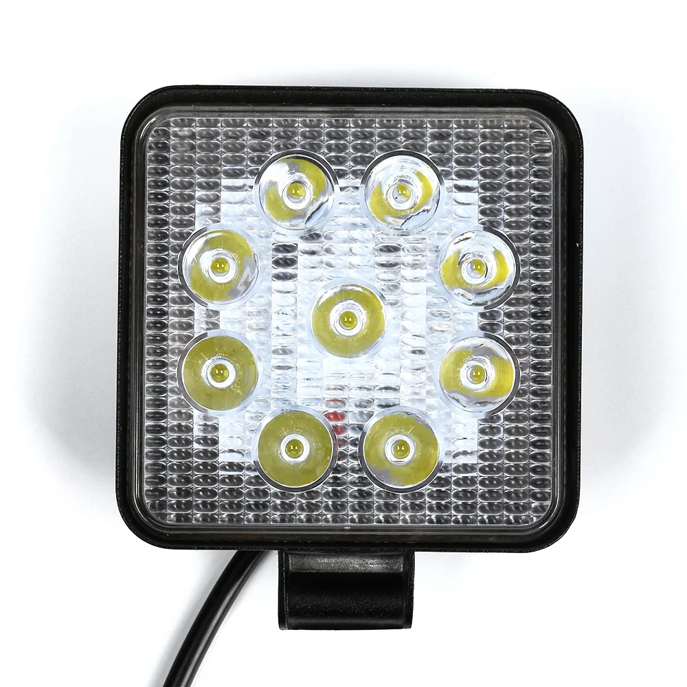 Truck accessories square 27w super bright epistar 27w led work lamp off road bars 24 volt 12V led work light