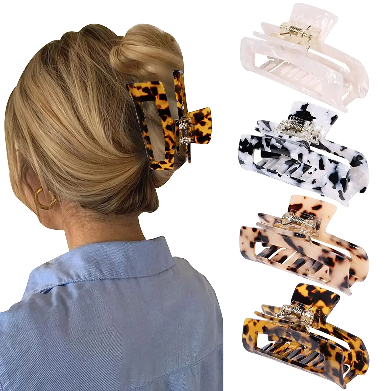 Acrylic Leopard Hair Claws Geometry Hair Accessories Elegant Headwear Fashion Hair Clip