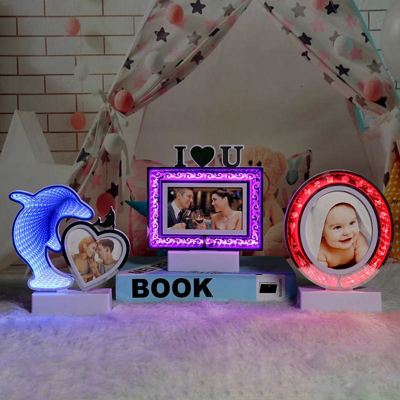 
battery operation led Eiffel Tower mold light led decorative table lights Infinity tunnel lamp pvc led night lamps for photo 