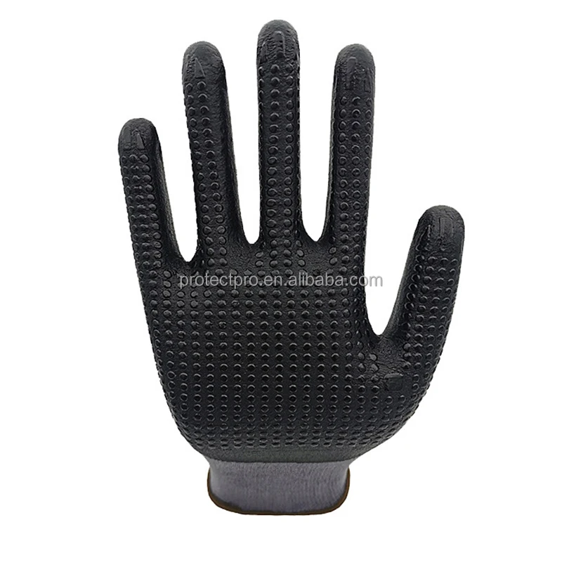Gardening Gloves for Women Worker Nylon Spandex Nitrile Foam PVC Dotted Safety Work Gloves