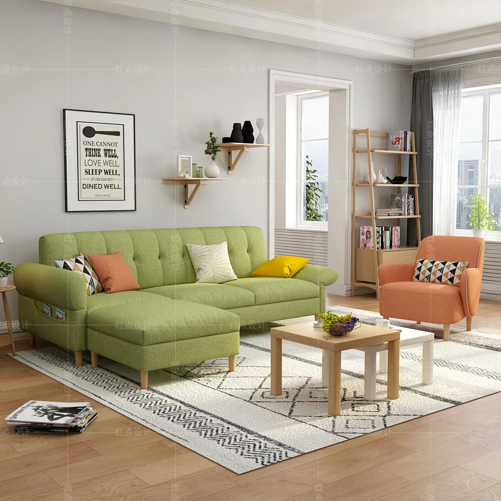 Современная мебель в скандинавском стиле для гостиной на 3 места, l-образный секционный диван для отдыха