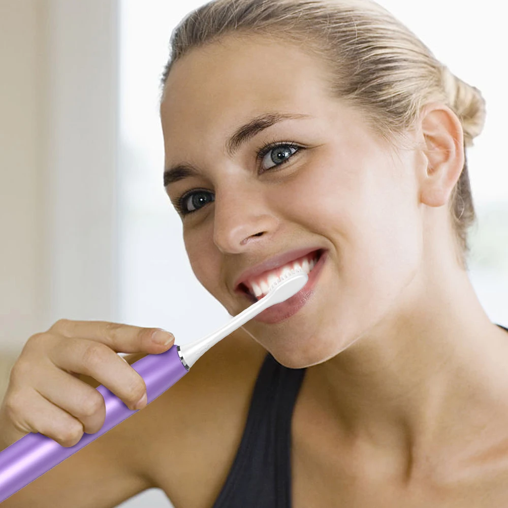 Custom Gonlink-Pro19 Smart Travel Rechargeable IPX7 Waterproof Wireless Sonic Electric Toothbrush With 4 Replacement Brush Heads