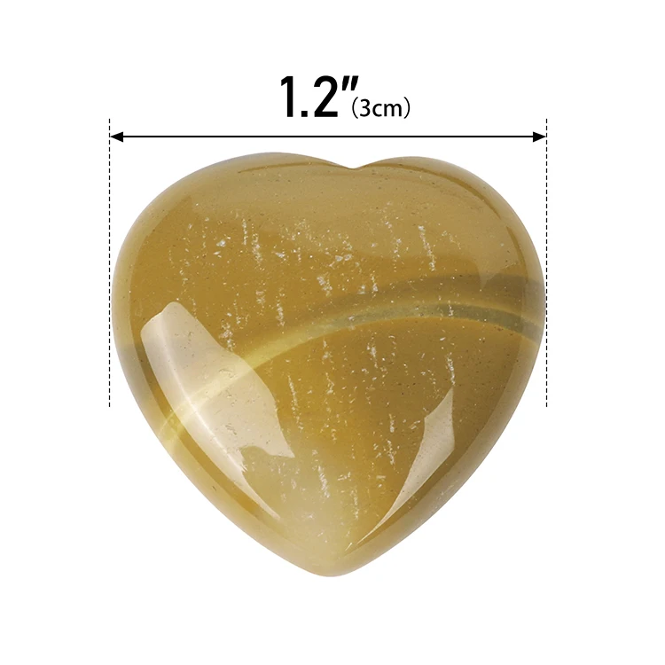 Top Selling Natural Raw Healing Crystal Yellow Mookaite Heart Beads Tumble Palm Stone