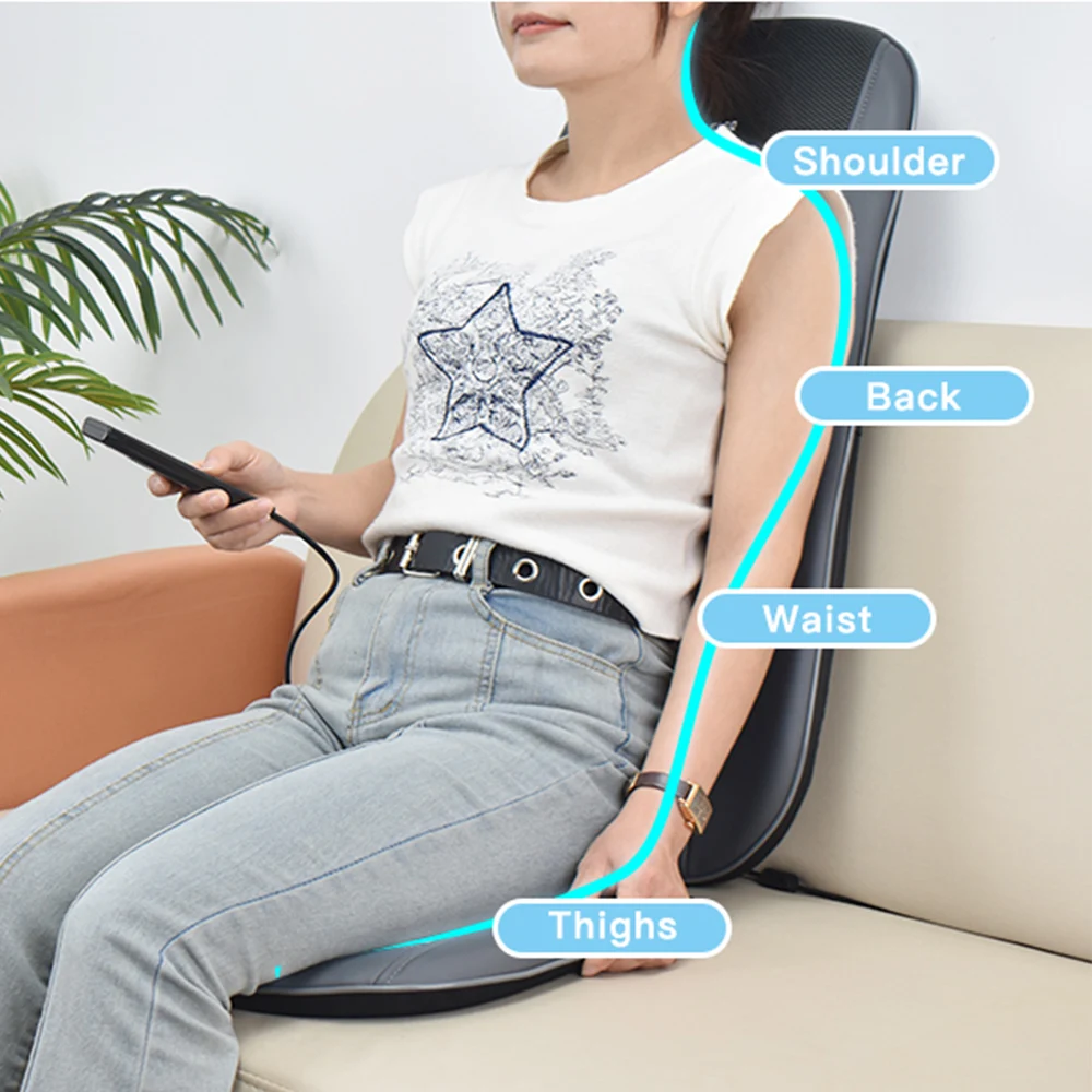 Car And Home Intelligent Headrest Electric Massage Lumbar Back Cushion Infrared Heat Butt Massager