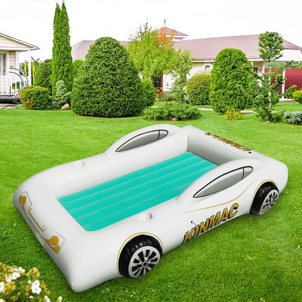 Inflatable Toddler Travel Bed Portable Travel Toddler Air Bed for Kids Camping Air Mattress Racecar Toddler Bed with Sides