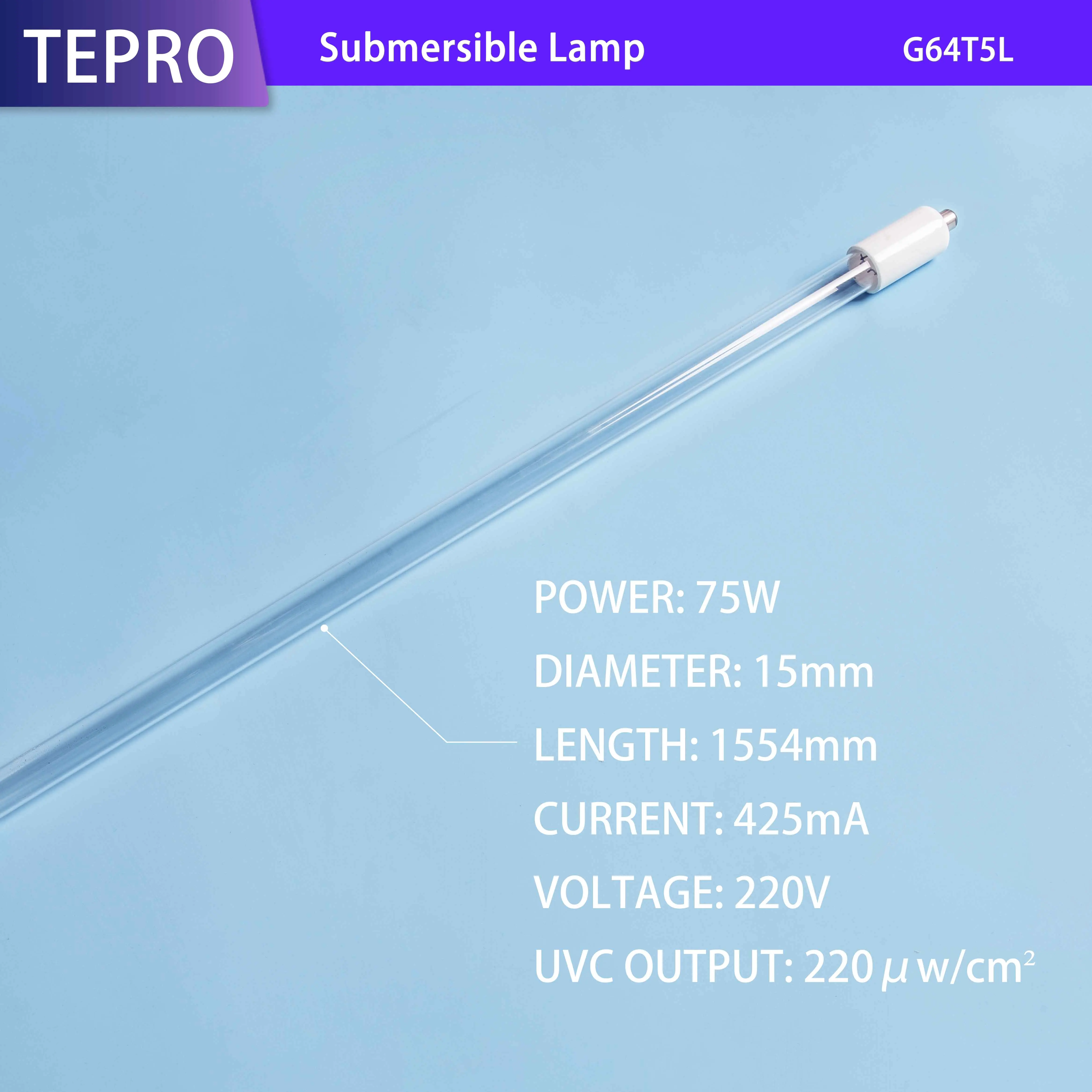 G64T5L 17w 40w 55w 75w 79w Quartz Glass Uvc Ultraviolet Sterilizing Light Double End Single Pin 254nm 185nm Uv Germicidal Lamp