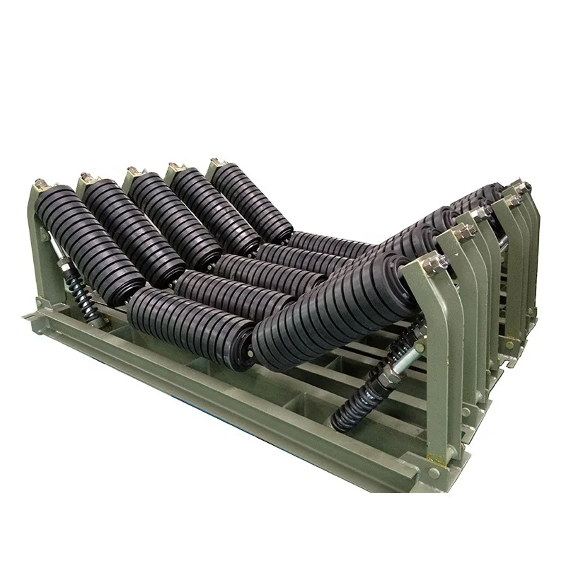 Heavy Duty Impact Roller Belt Conveyor Rubber Disc Roller with Frame