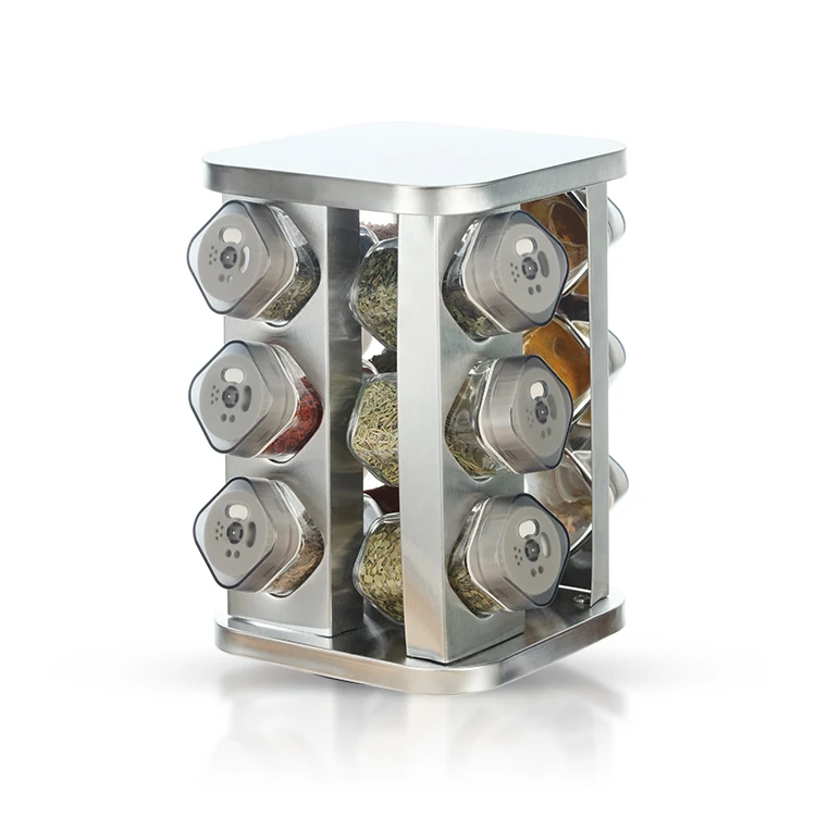 supplies custom countertop lazy susan turntable metal rotatable revolving spice condiment jar storage rack organizer set
