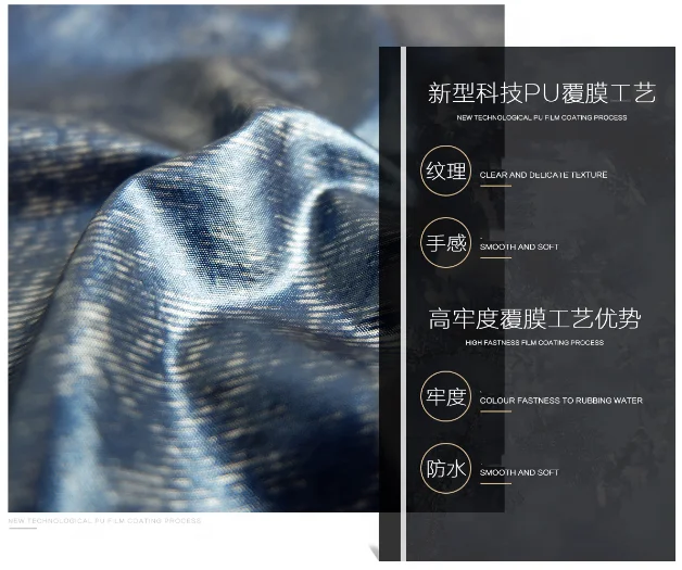 Hot sale crinkle nylon taffeta PU coating fabric for down jacket