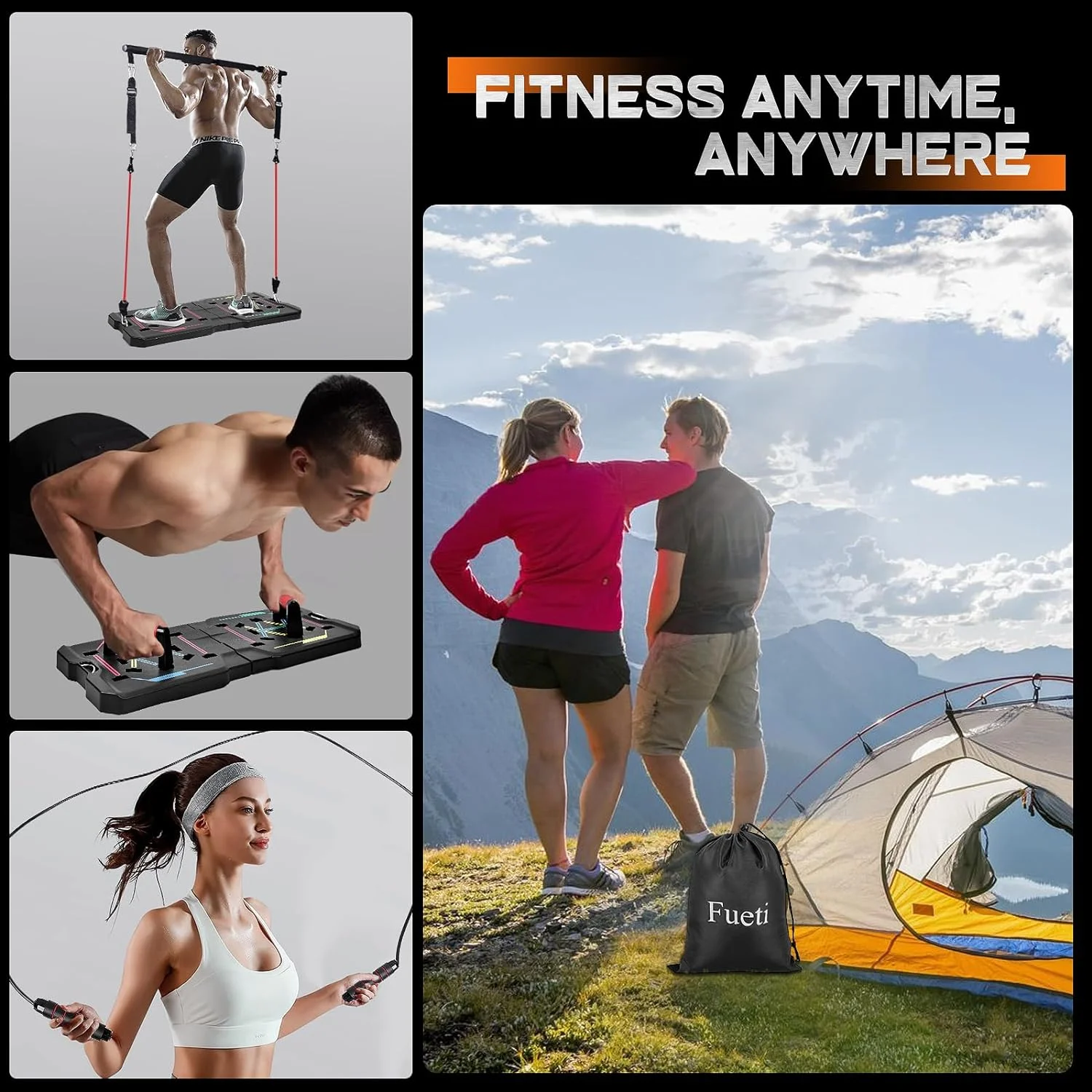 Folding Push Up Board, Portable Push Up Board Fitness Board for home Gym For Men & Women