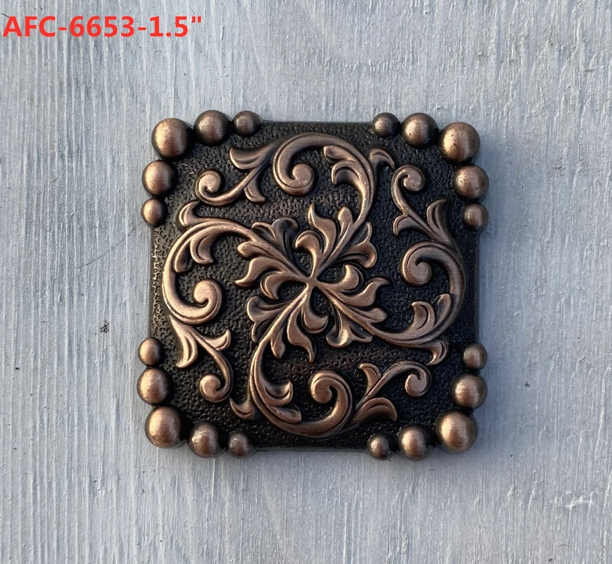 Fancy Square Conchos Antique Copper Concho Fancy concho with Scroll