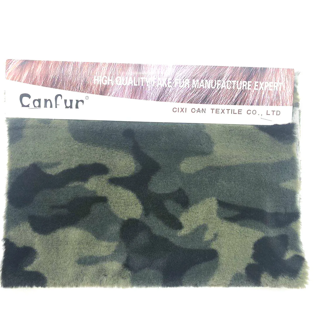 100% polyester Jacquard  3 color print rabbit fake fur for garment
