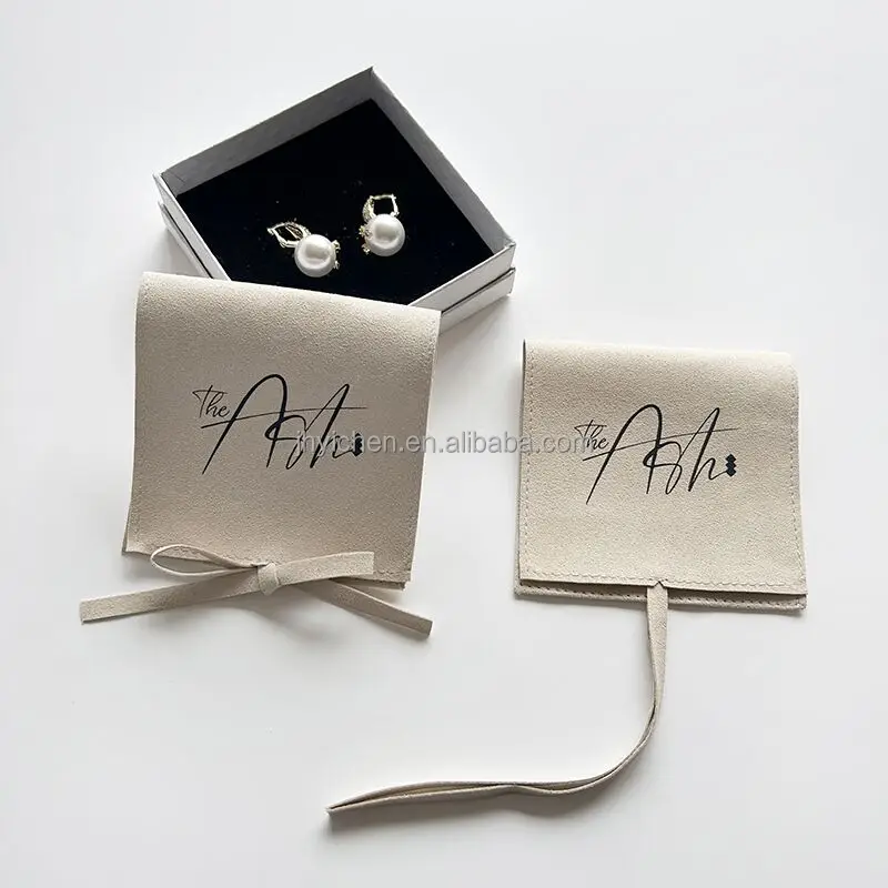 Hot Sale Custom Logo Luxury Microfiber Jewelry Earring Bag Cute Velvet Necklace Pouch for Jewelry