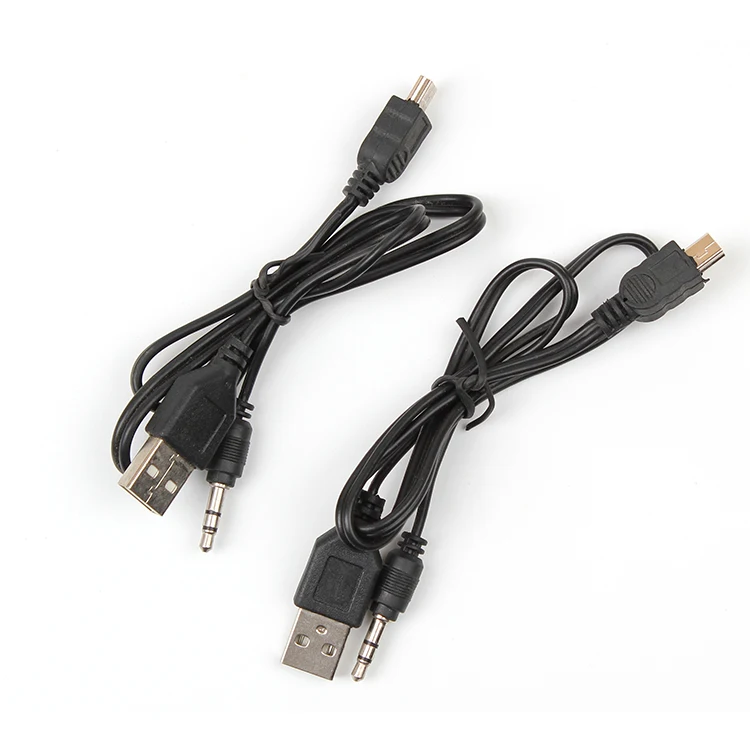 Customize 2 to 1 USB charge cable USB connector audio aux 3.5mm connector to V3 connector power charging cables