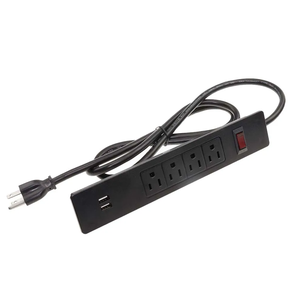 Новая модель, американские 4 розетки американского типа B + 2 USB-порта, настольные компьютеры со встроенным разъемом