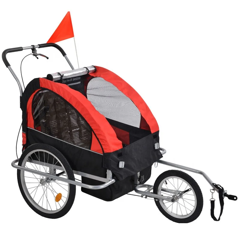 Single and Double Seat Foldable 2-In-1 Canopy Baby Children Kids Bicycle Trailer Bike Carrier