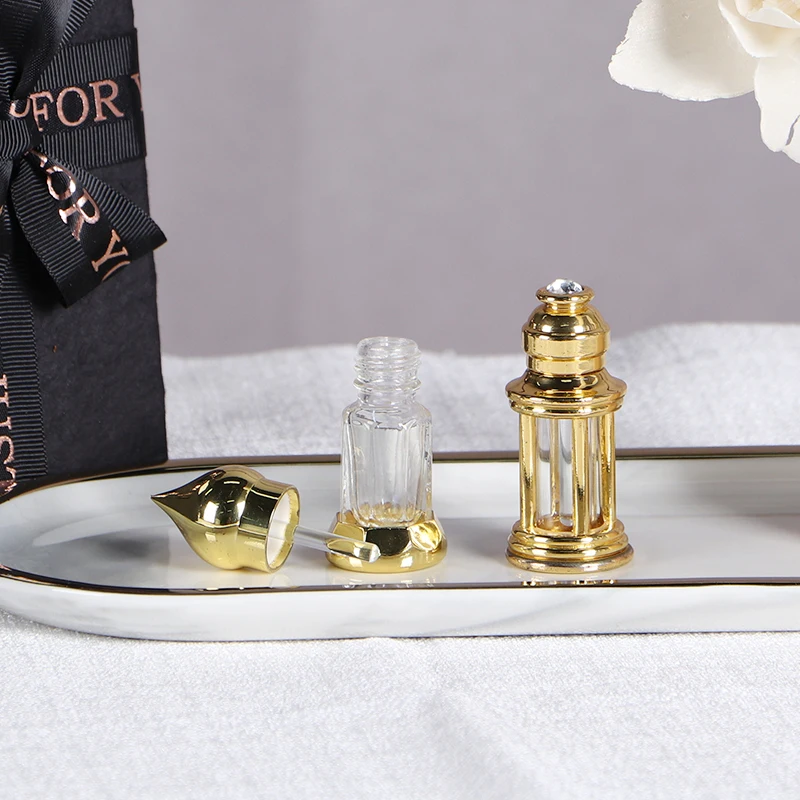 3ml 6ml 12ml small capacity  mini qatar essential oil bottle cosmetic serum glass bottle