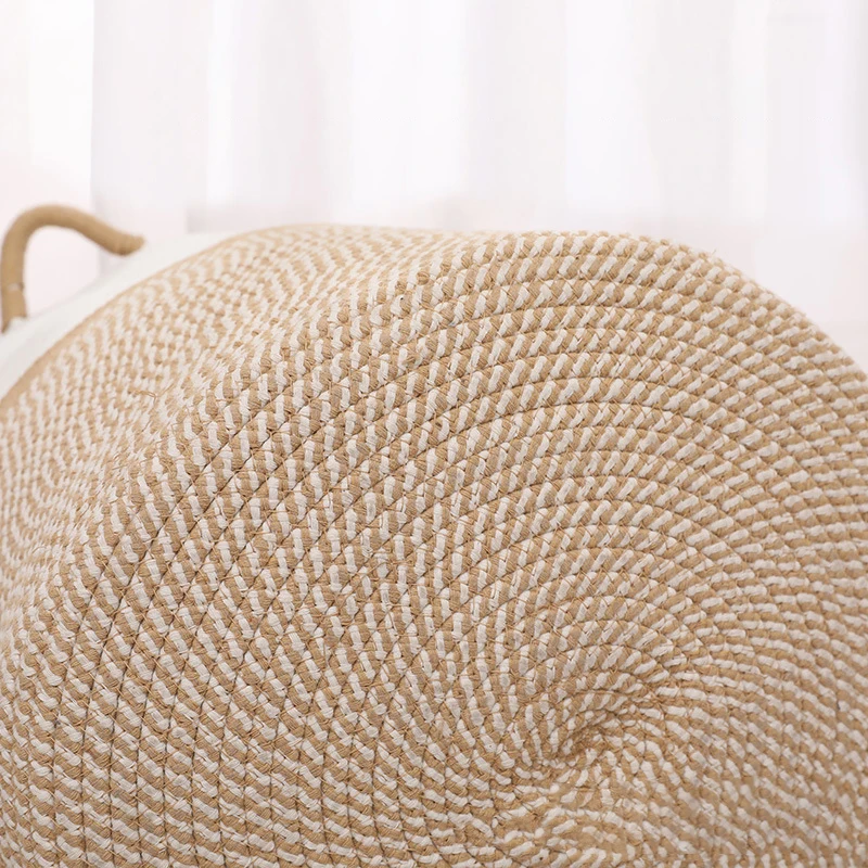 2023 Hot Sale Custom Eco Friendly Thicken Soft Foldable Basket Cotton Laundry Basket Woven For Bathroom