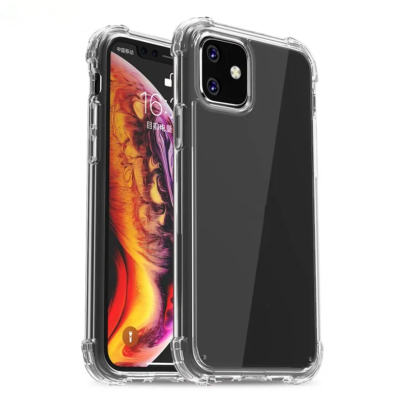 For 12 Pro Max Dropproof Case Anti Knock Clear Soft Silicone Mobile Phone Case Cover For 12 11 X Xs Max