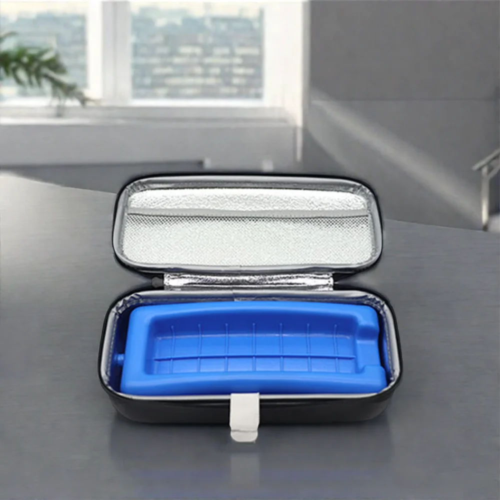 Custom Logo Portable Travel Insulated Diabetic Medicine Hard EVA case Insulin Cooling Cooler Bag for Insulin Diabetic Pen