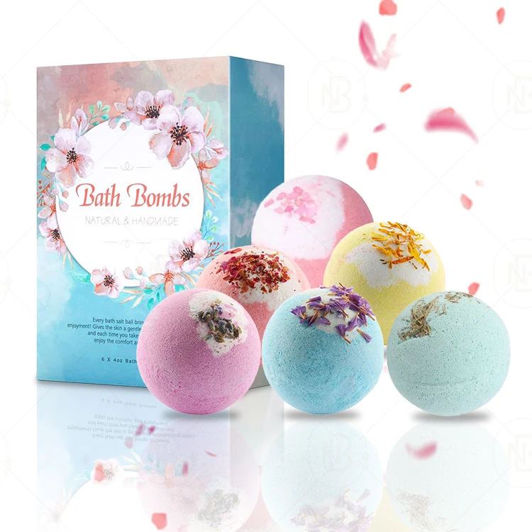 Custom Private Label Moisturizing Floral Bath Bomb Gift Set For Home Sap And Body Care